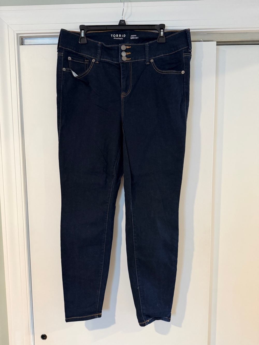 torrid Dark Indigo Skinny Jeans with Triple Buttons